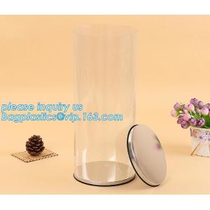 Quality clear PVC PET can for food canning,Customized round clear paint can with tin lid,paint can with tin top &amp; bottom and han for sale