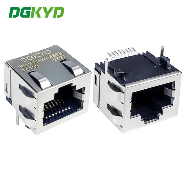56 Single Port RJ45 Connector With Shielded Interface SMT DGKYD561188HWA6SB9T613