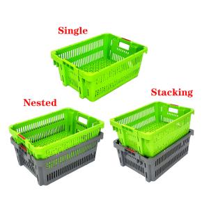 Agricultural Plastic Crate for Vegetable and Fruit Stackable Container Box NO