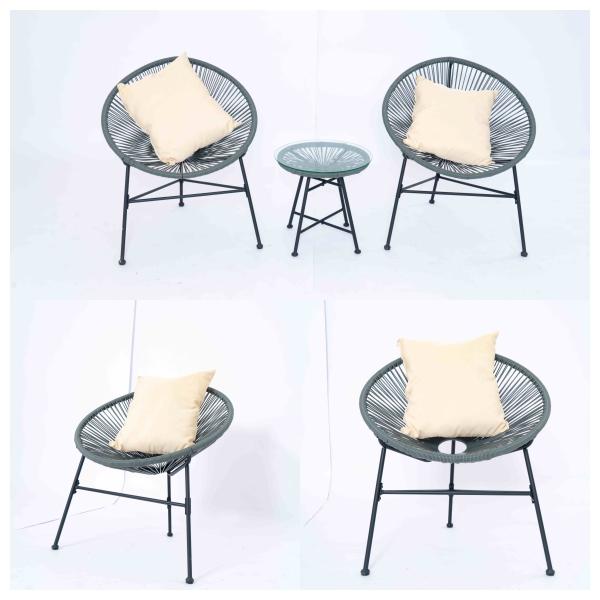 Patio Outdoor Wicker Bistro Table And Chairs Dining Colorful Rattan Acapulco Chair Wicker Sun