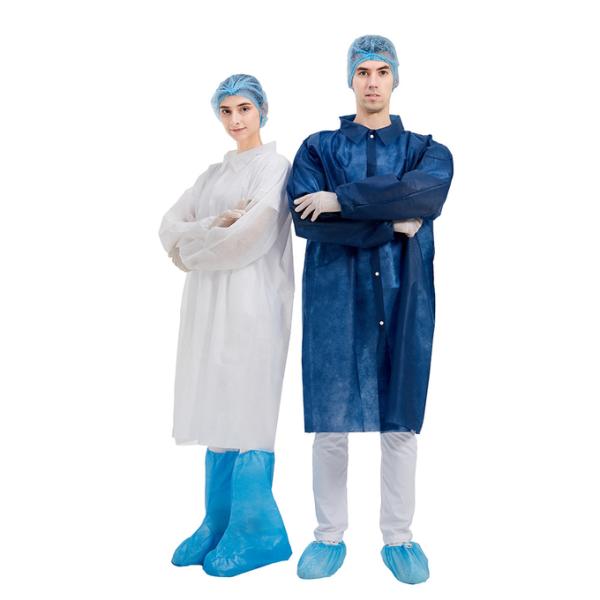 35gsm PP Disposable Medical Lab Coats Hygienic With Button