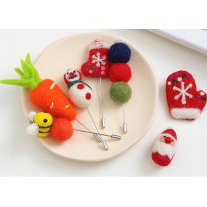 Environmental Friendly Wool Felt Balls Snowman Santa Carrot Pattern