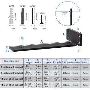 Wall Mount Strut Bracket for Floating Shelves Customized Invisible Shelf Support