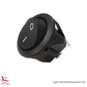 Light Country SPST Round Rocker Switch, Φ 23mm, ON-OFF, Black, Two terminals.