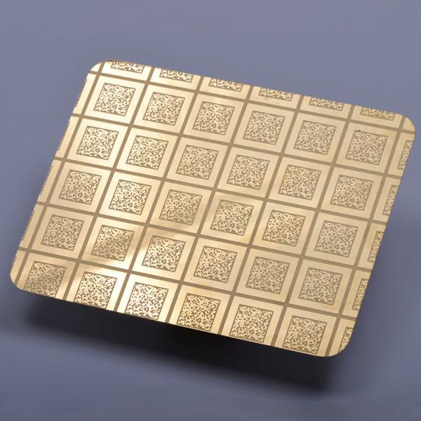 Buy AISI Etched Stianless Steel Sheet 201 304 Pvd Color Gold 8k Super Mirror at wholesale prices