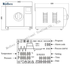 Hospital Table Top Automatic Pulse Vacuum Steam Autoclave Class B
