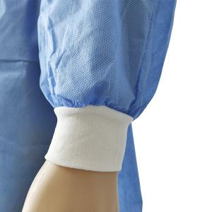 25g SMMS Disposable Medical Gowns With Knitted Cotton Cuff