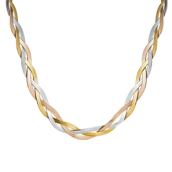 Buy Gold Twisted Ladies Fancy Necklace Womens Multiscene Fashion Style at wholesale prices