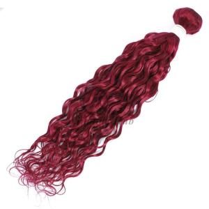 Burgundy Water Wave Remy Human Hair Bundles Sew In Weave Bundles Brazilian