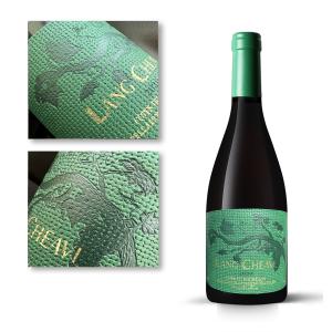 Custom Private Wine Label Black Color Premium Gold Foil Stamping Leather Red