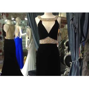 Luxury Mermaid Style Prom Dress , Small Tail Sleeveless Ball Gown Top Hollow