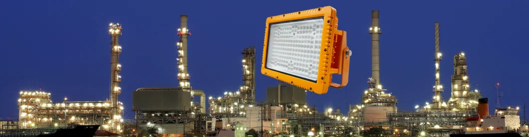 LED Explosion Proof Light Atex Certified High Power ADC12 Aluminum Housing Zone 1 Zone 2 LNG Gas Station Oil Industry