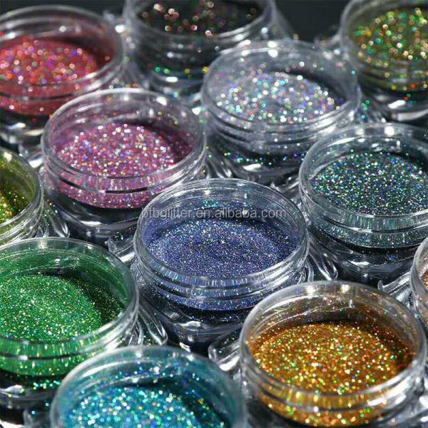 Buy Holographic Fine Solvent Resistant Nails Art Glitter Powder 1/128 1/170 1/256 1/360 1/500 1/700 Fine Powder Glitter at wholesale prices