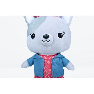 Cat Shape Soft Plush Toys Eco Friendly Smooth Feeling With Cowboy Clothing