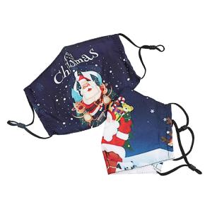 Washable Christmas Cotton Face Mask with Adjustable Loops and Nose