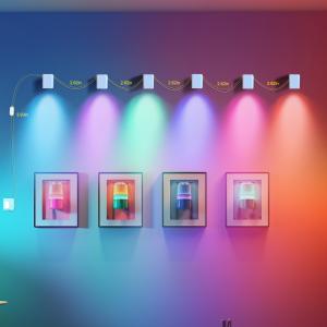 Bluetooth control Addressable RGBCW Smart Wall Sconces / Eave Lights For