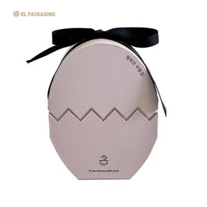 XL Packaging Custom Luxury Boxes Fancy Pink Egg Shaped Chocolate Paper Gift
