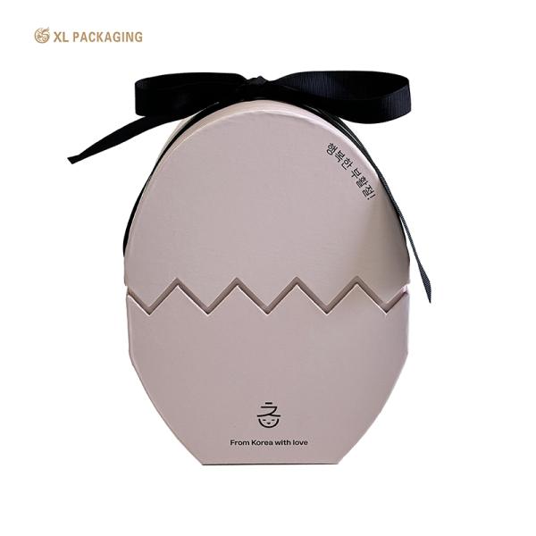 XL Packaging Custom Luxury Boxes Fancy Pink Egg Shaped Chocolate Paper Gift