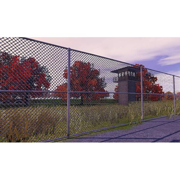 High security galvanized chain link fence for a prison.