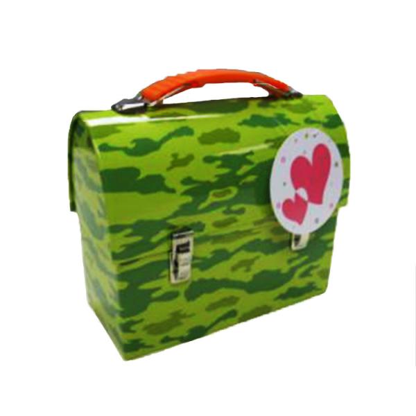 Buy Personalized Rectangular Tin Containers , Coffee Candy Metal Box With Handle at wholesale prices