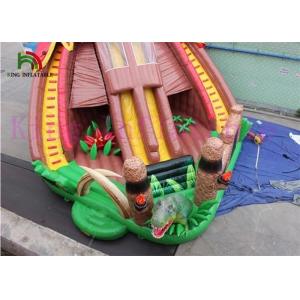 Antiquity Color Dinosaur Inflatable Jumping Castle With Slide Roof Covered