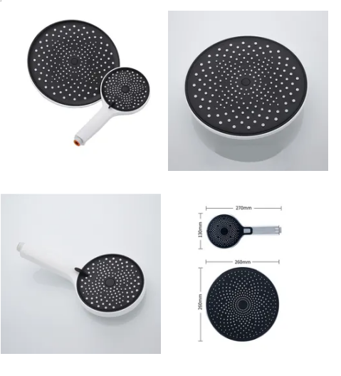 Adjustable Bathroom 3 Mode Hand Waterfall Shower Head With Black White Plastic Holder