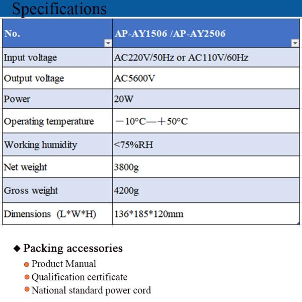 Power Supply Ionizing Static Electricity Eliminator