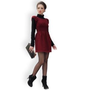 Red Summer Short Flared Dresses For Office Ladies / Womems , Cap Sleeve