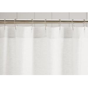 Customized Pure Linen Ruffle Shower Curtain HandMade White / Gray / Flax