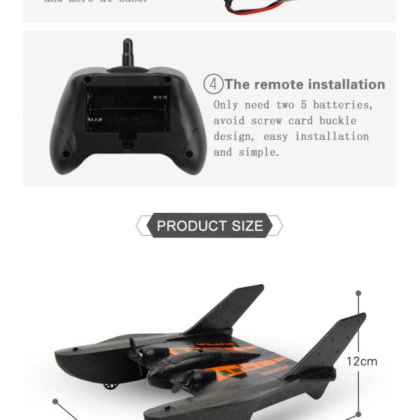 Package Includes Outdoor Electric Remote Control Aircraft Toy for Glider Airplane Adventure