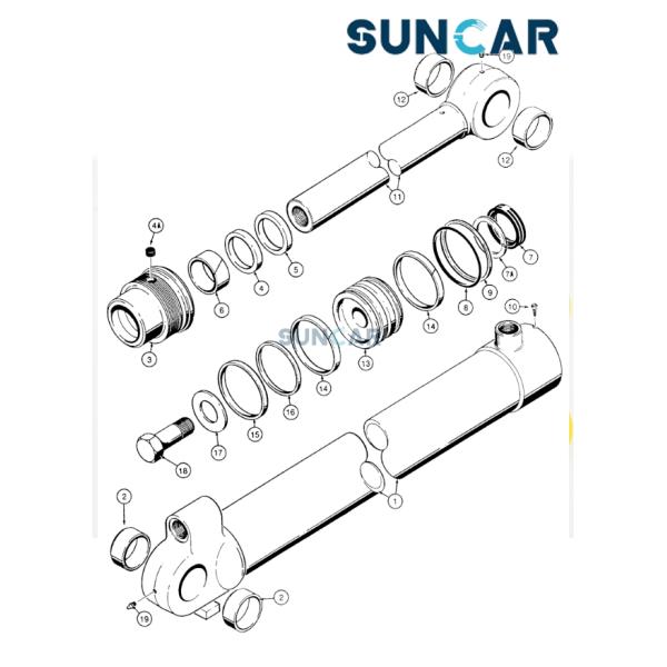 1543274C1 Hydraulic Cylinder Repair Seal Kit Fits Case 480F 850E 855E 680K Loader Backhoe