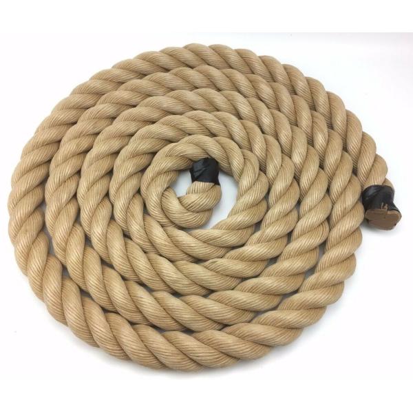 Customized Dia 38 mm 3 Strand Natural Brown Jute Ship Boat Rope for Within 0-1000m
