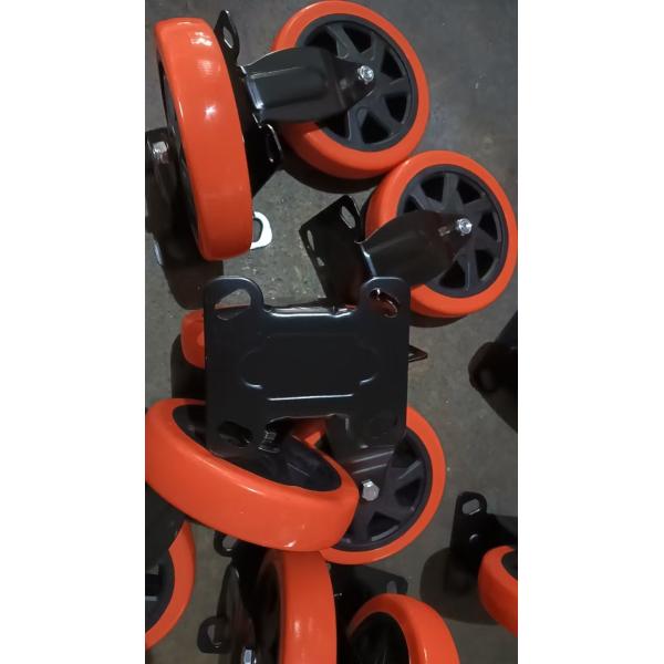 837lbs Wheel Capacity Heavy Duty Casters Polyurethane Material Dual Ball