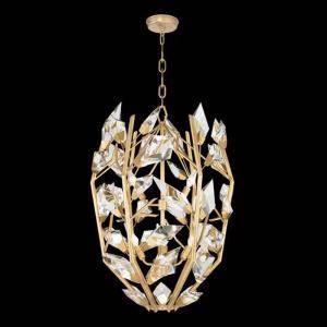 Round Creative Modern Crystal Chandelier With Gold Finish Hand Cut Faceted
