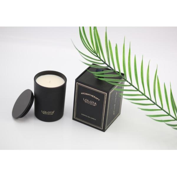 Buy Soy Wax Home Scented Candles Matte Black Glass Bottle With Luxury Gift Box at wholesale prices
