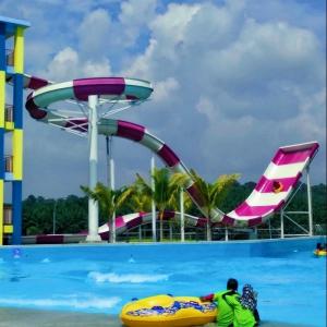 Quality Outdoor Commercial Swimming Pool Kids Fiberglass Water Slide for sale