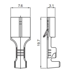 Bright Tin Plated H65 Auto Wire Terminal Connectors DJ621-E6.3