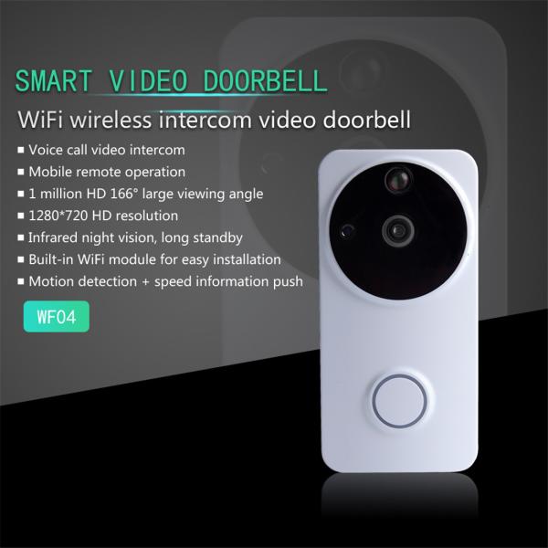 Danmini Wi-Fi Doorbell Video Door Phone Wireless Doorbell Support Night Vision Motion Detection(WF04-ty)