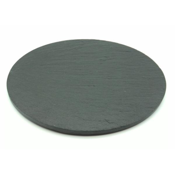 Buy Black Round Slate Placemats Diameter 22cm Natural Surface Eco Friendly at wholesale prices