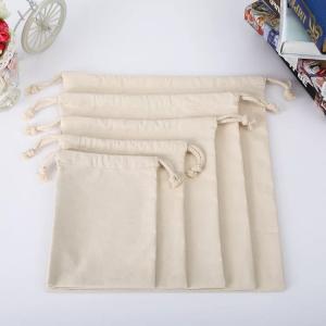 Colorful Natural Cotton Canvas Drawstring Bag With Long Hardness Rope