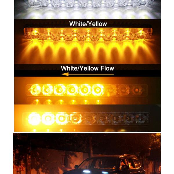 Aluminium Automobile Drl Car Headlight Led Tube Strip Two Color With ABS Lens