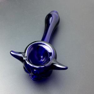 Portable Custom Glass Pipe Smoking Accessories 4.3 Inches Blue / Green Color