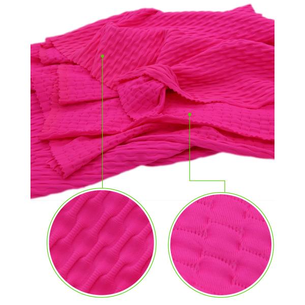 Brazilian Material Wrinkle Jacquard Jersey Knit Fabric 3D Bubble Butt Effect With 4 Ways Stretch