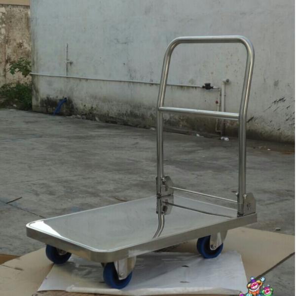 304# stainless steel Durable Handling Plate Dolly with four 4 inch casters
