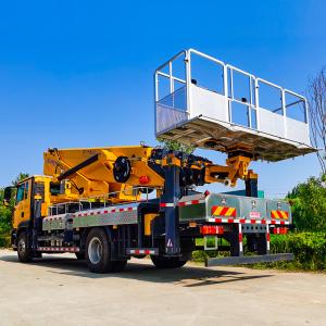50m working height truck mounted crane with cradle for aerial work platform for