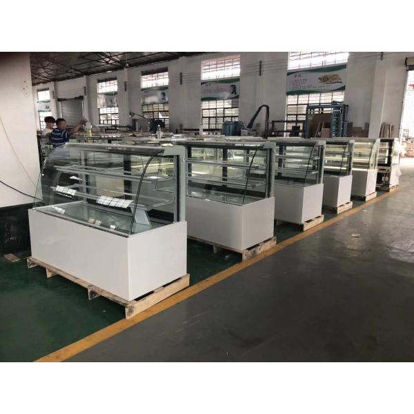 Buy Double Arc glass Commercial Cake Display Freezer With Convenient Casters at wholesale prices