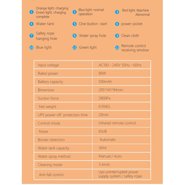 Private Mold Yes Direct Supply OEM/ODM Spray Water Vacuum Cleaner Window Cleaning Robot