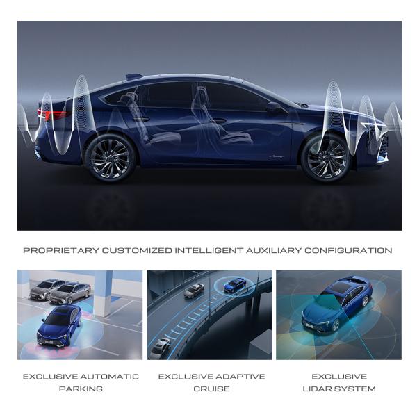 Buick LaCrosse Avenir Luxury Mini Gas Car Speed with Fuel Cell Comfortable Economical Energy Auto 2905 Wheelbase Tan Silver