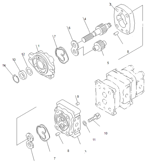 Excavator Spare Parts 705-41-08080 Excavator Main Pump For Komatsu PC25-1 PC38UU-2