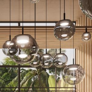 Nordic Glass Pendant Lights Designer Restaurant Bedroom Bedside Brokis Orbis